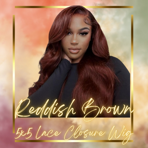 20" Reddish Brown 5x5 Transparent lace closure wig